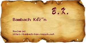 Bambach Kán névjegykártya